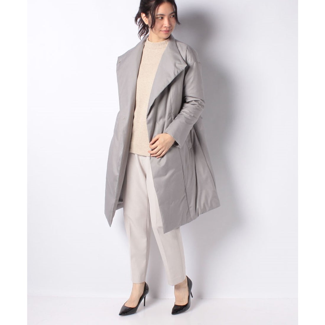 ラピーヌ ブランシュ LAPINE BLANCHE ツイルダウンコート （グレー