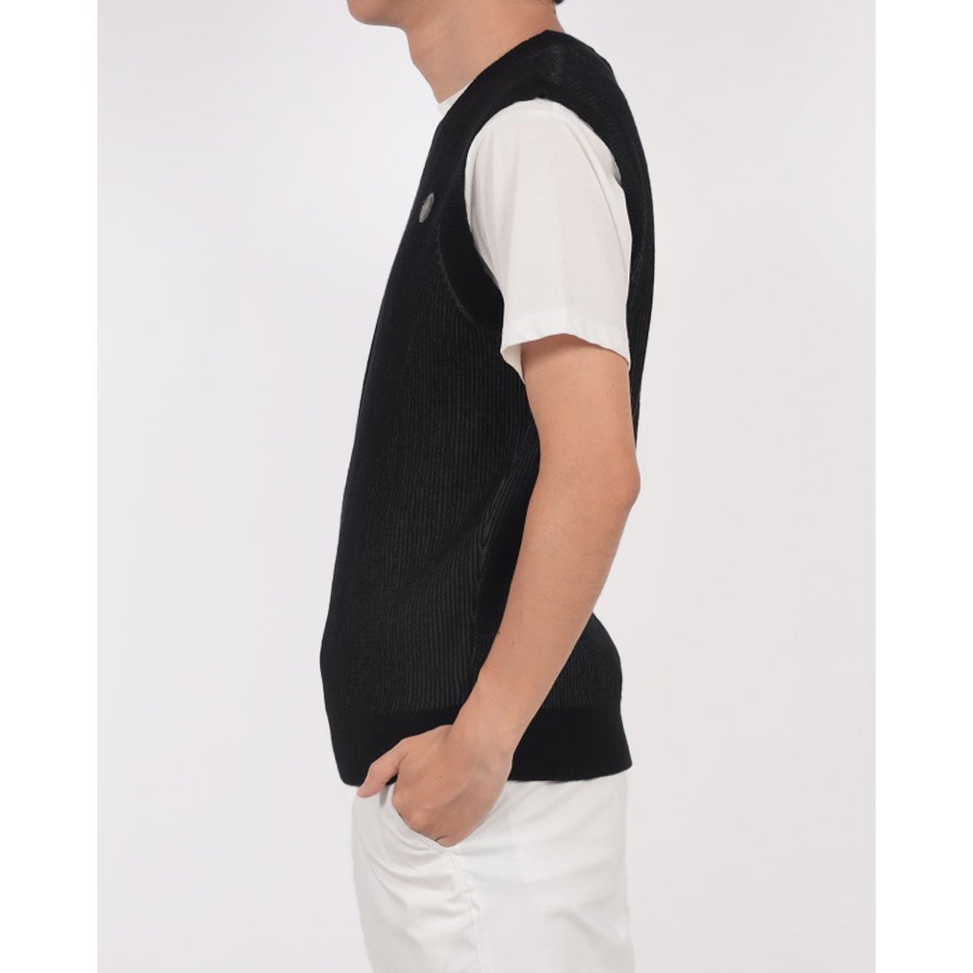 ランバン スポール LANVIN SPORT シャンブレーニットベスト -デサント