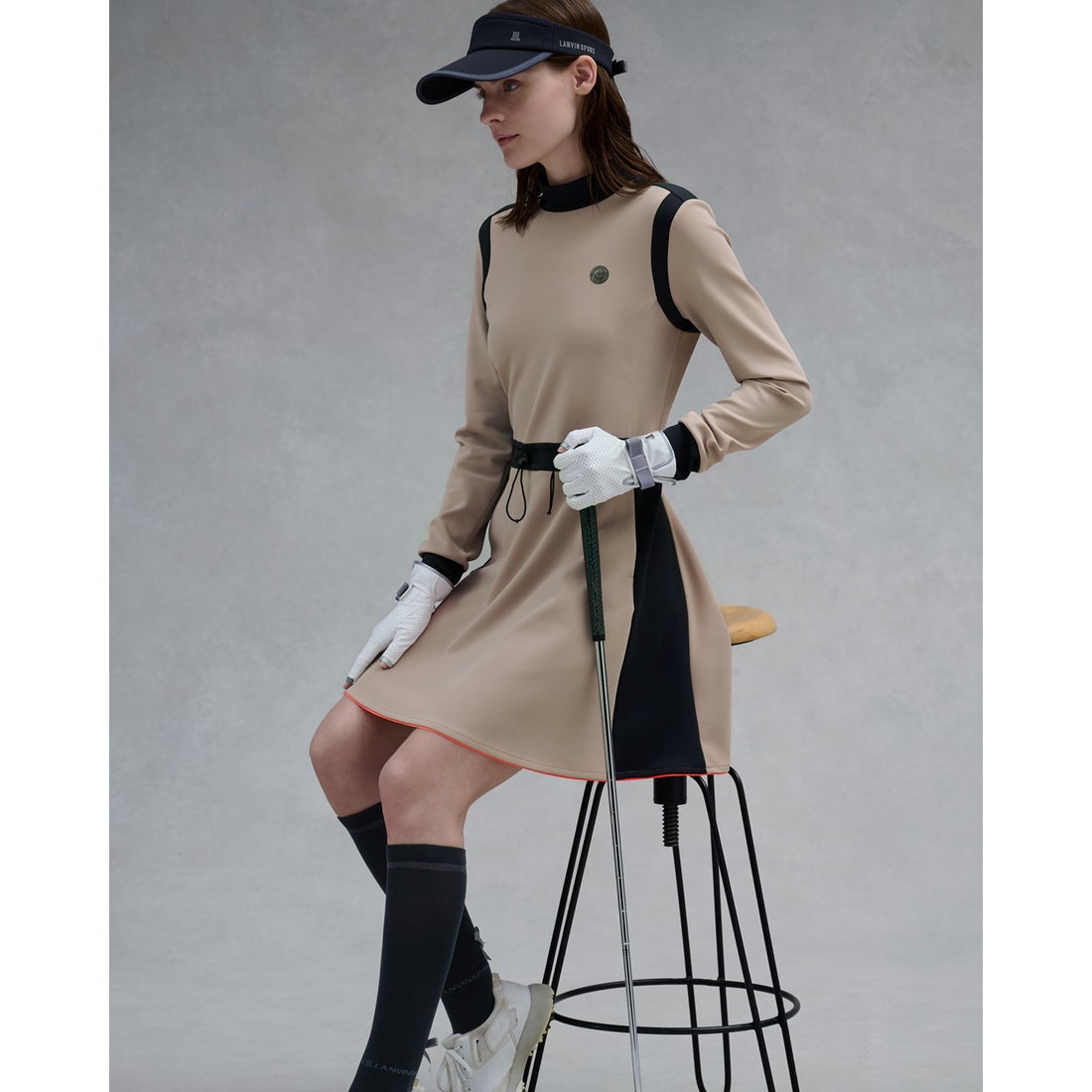 ランバン スポール LANVIN SPORT ブロッキングデザイン長袖ワンピース