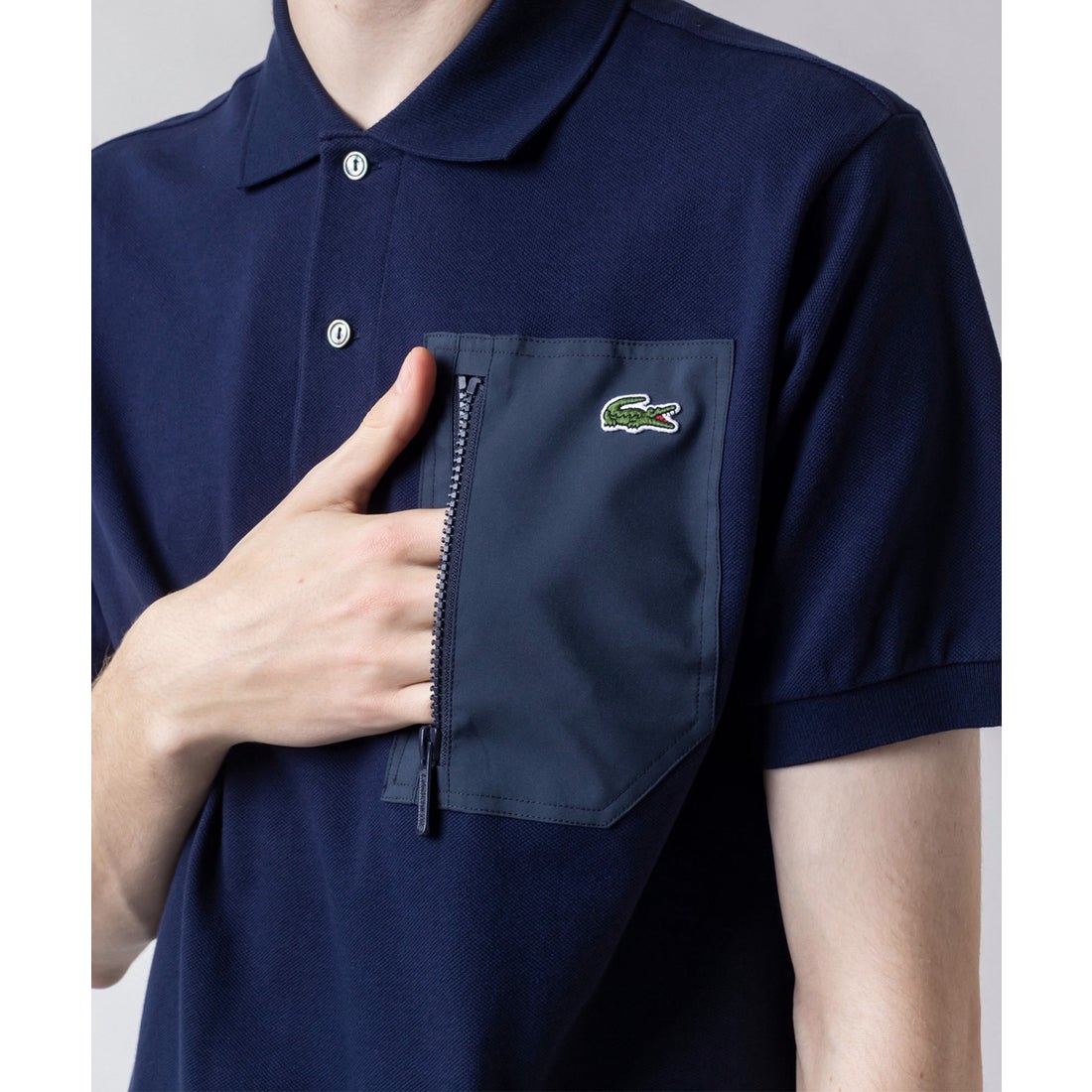 1度のみ着用】ラコステ アウトドアジップポケット半袖ポロシャツ XL 1