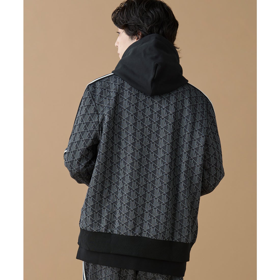 ラコステ LACOSTE モノグラムジャカードトラックジャケット （ブラック