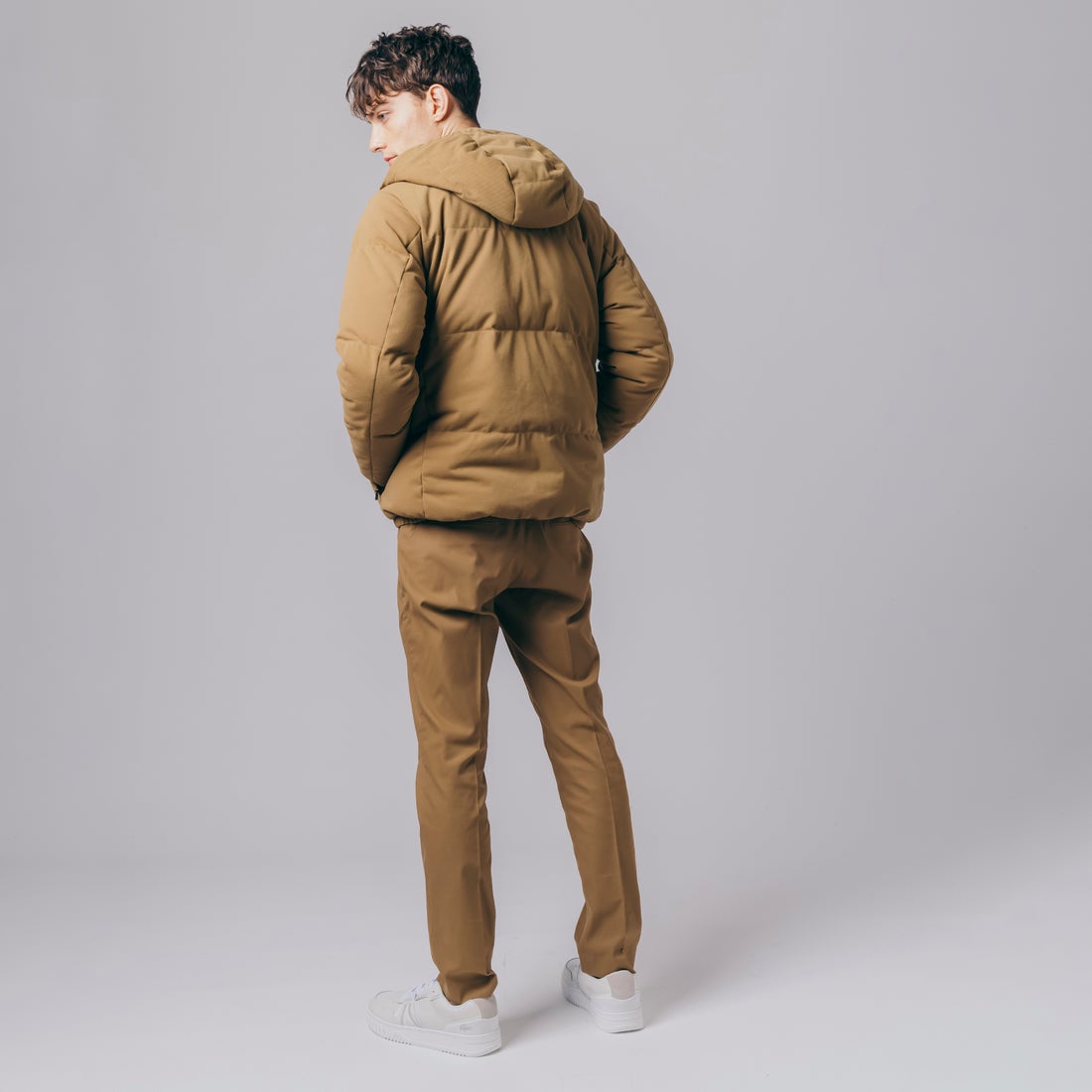 ラコステ LACOSTE ピケダウンジャケット （グレー） - ファッション