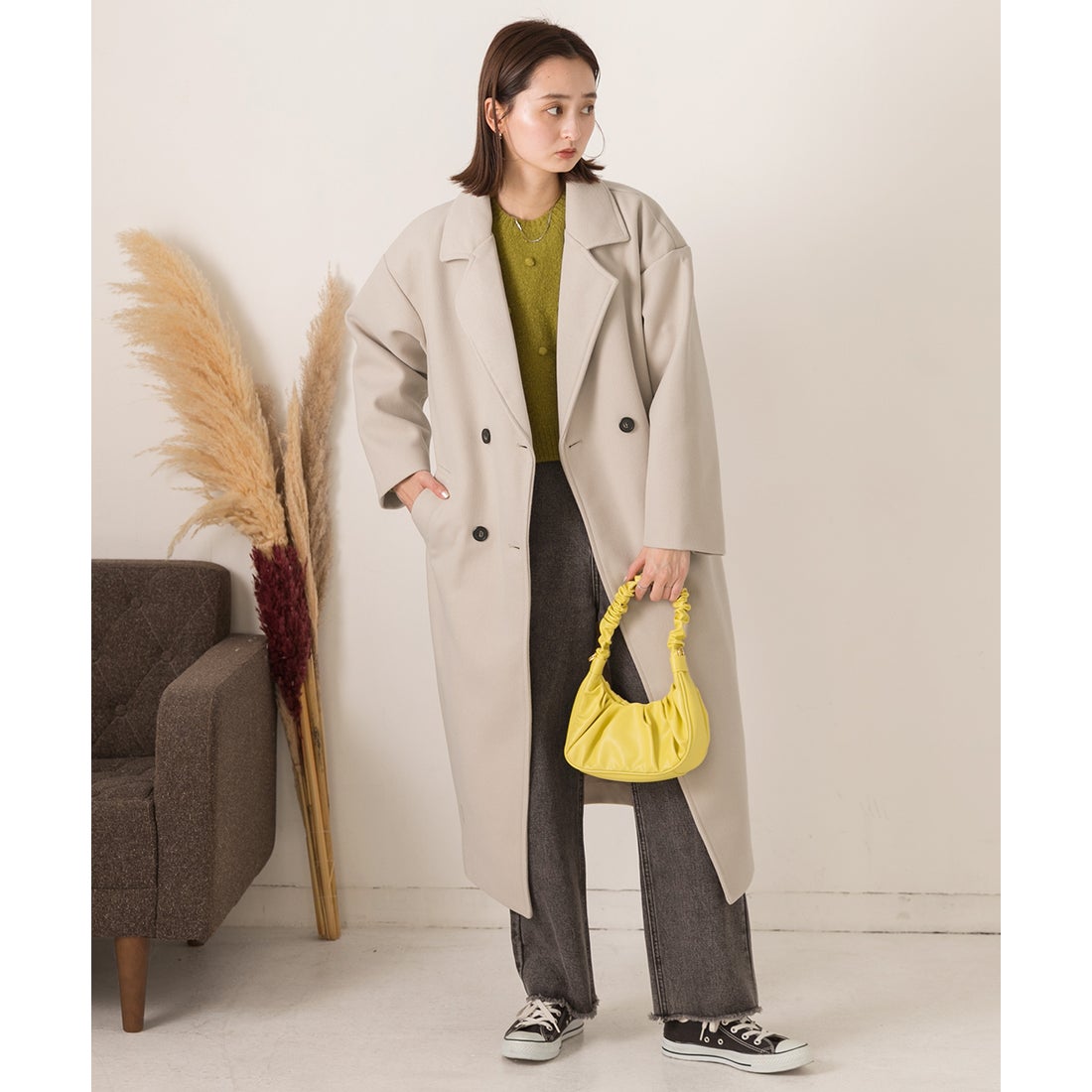 アドティエ ad thie 【2023AW新作】ビッグシルエット ロングチェスター