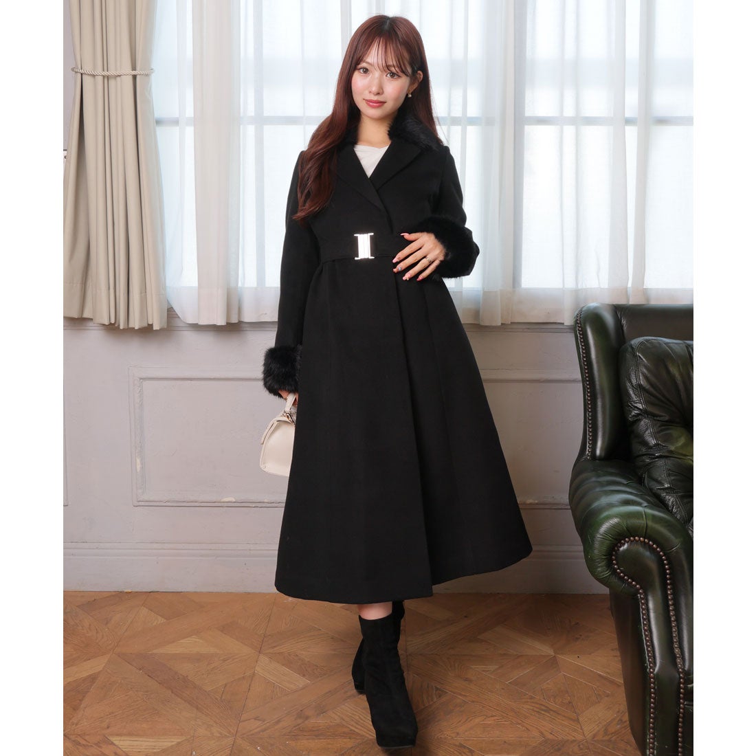 リップサービス LIP SERVICE LADYライクファーカラーロングコート