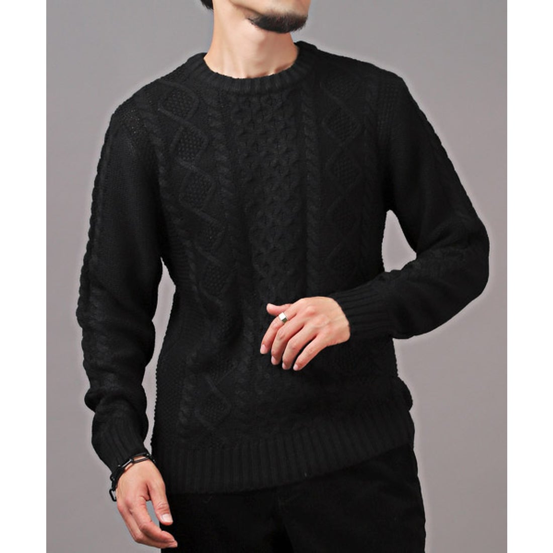 ラグスタイル LUXSTYLE アクリルケーブルニット/ニット メンズ