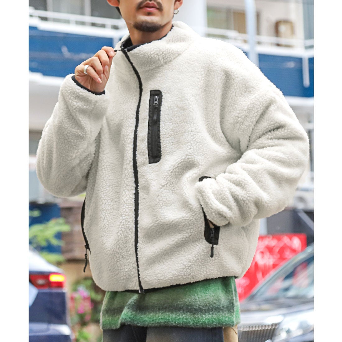 ラグスタイル LUXSTYLE リバーシブルボア中綿ジャケット/ボア キルト