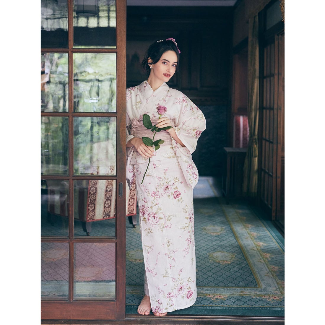 メゾン ド フルール Maison de FLEUR FLEURリボン浴衣 （ピンク） -靴