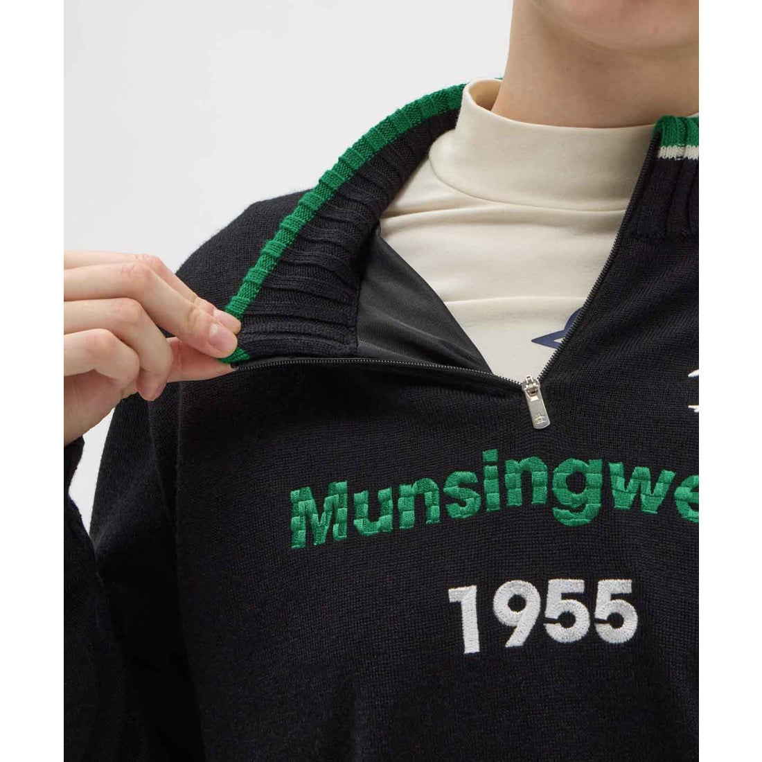 マンシングウェア MUNSINGWEAR 裏付き防風ハーフジップセーター