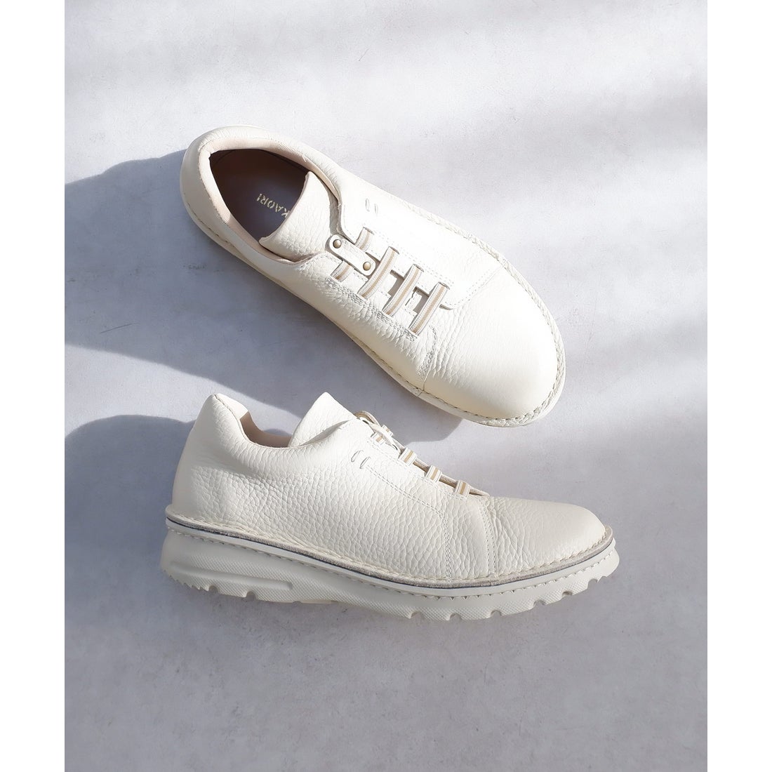 本革】 撥水スニーカー 6120 （アイボリー） -モードカオリ MODE KAORI