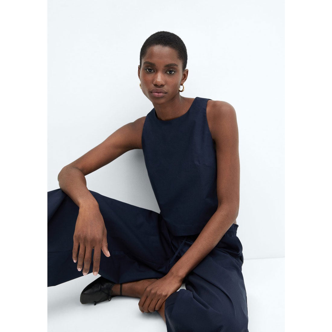 ノースリーブトップス .-- POPIS-H （ネイビーブルー） -MANGO