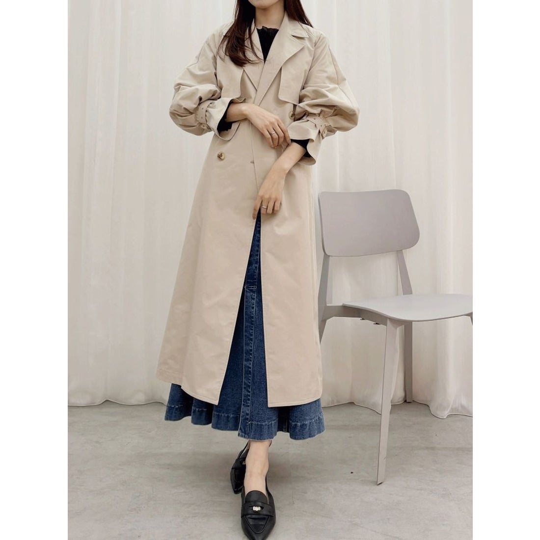 マーキュリーデュオ MERCURYDUO 袖バルーントレンチコート