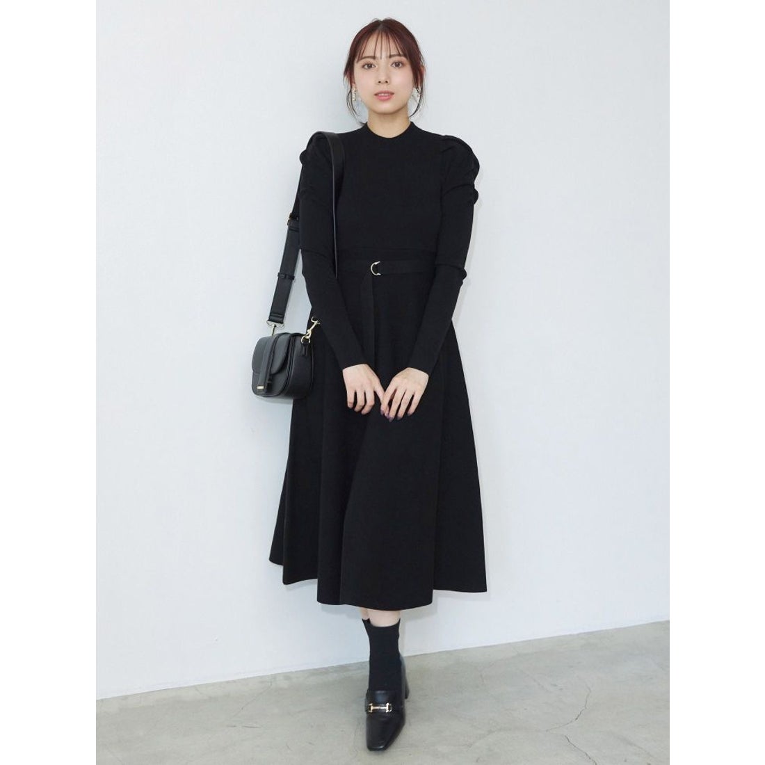 マーキュリーデュオ MERCURYDUO ハイゲージフレアニットワンピース