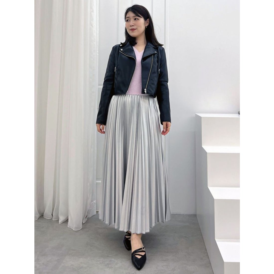 マーキュリーデュオ MERCURYDUO フェイクレザーコンパクトライダース