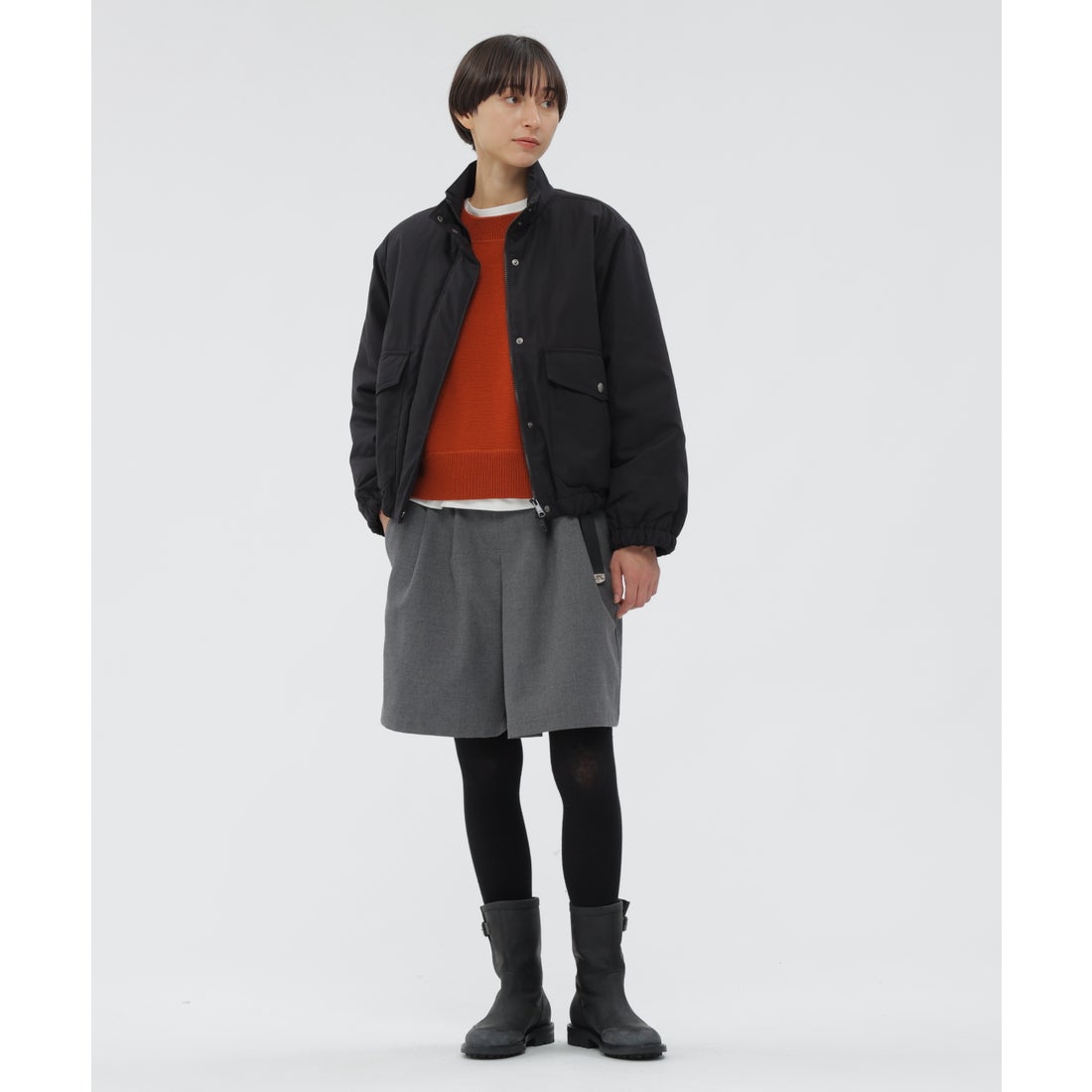 エムエイチエル MHL. LIGHTWEIGHT COTTON NYLON CANVA （BLACK