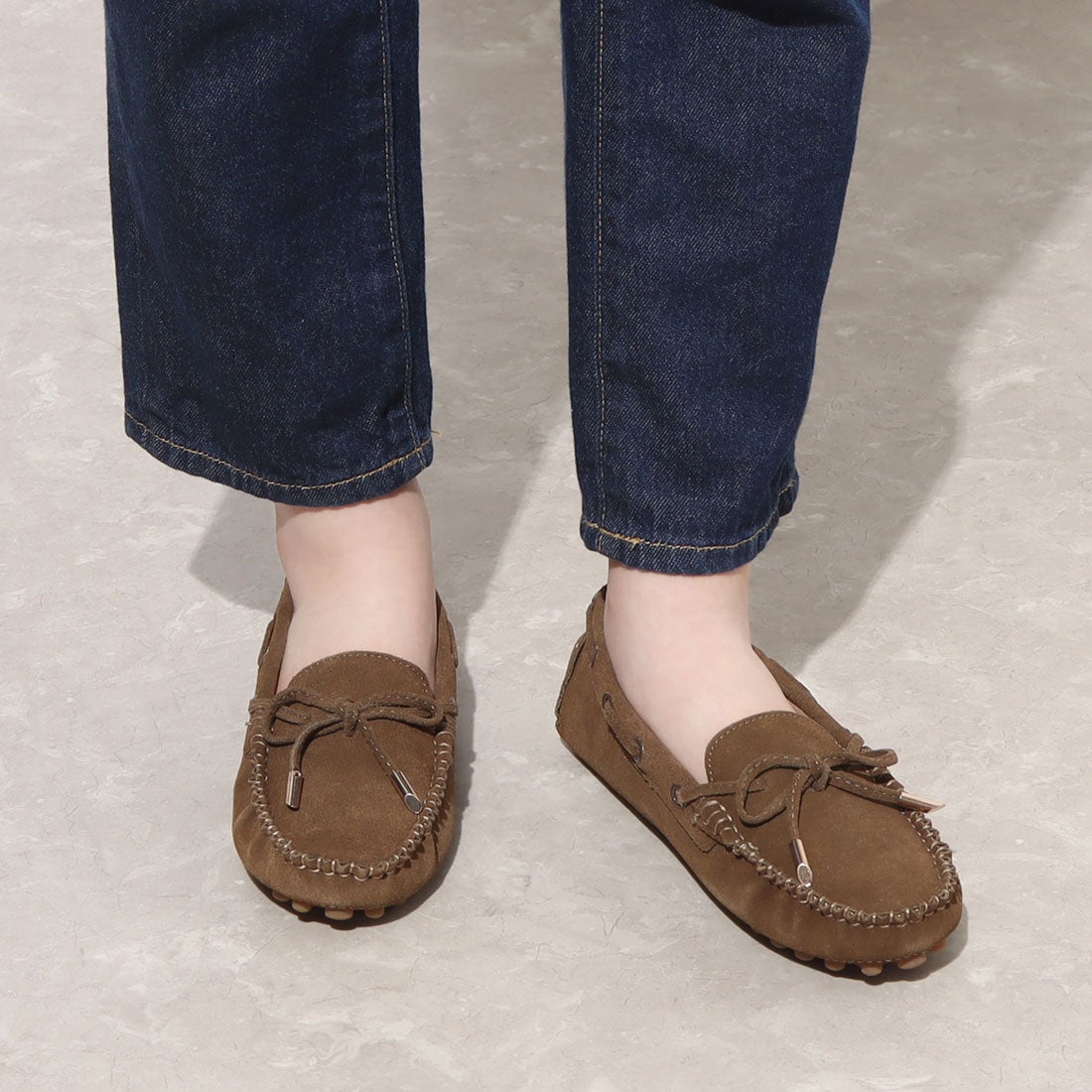 ムア MUA 牛革スエード モカシン （ブラウン） - ファッション通販