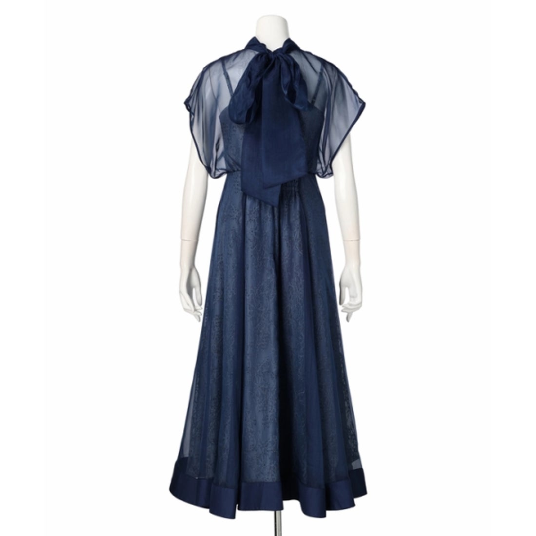 マイストラーダ Mystrada エアリーフレアドレス （紺） - ファッション