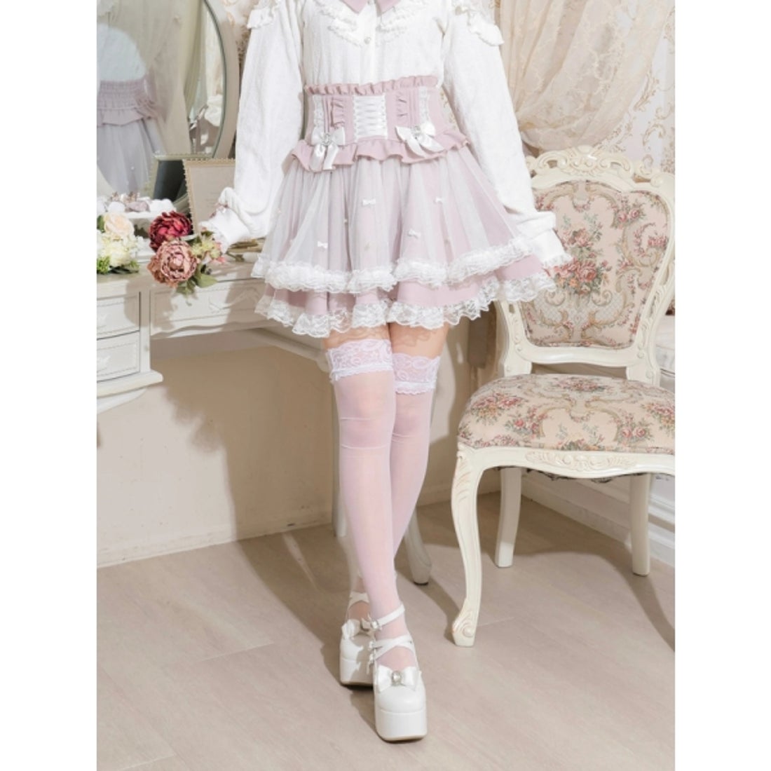 ノエミー NOEMIE さきまるちゃんコラボ！メニーリボンチュールフレア