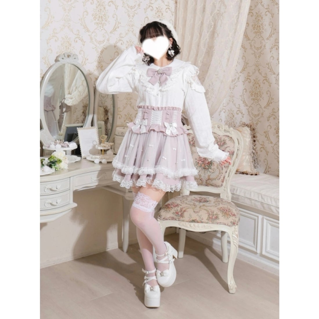 ノエミー NOEMIE さきまるちゃんコラボ！メニーリボンチュールフレア