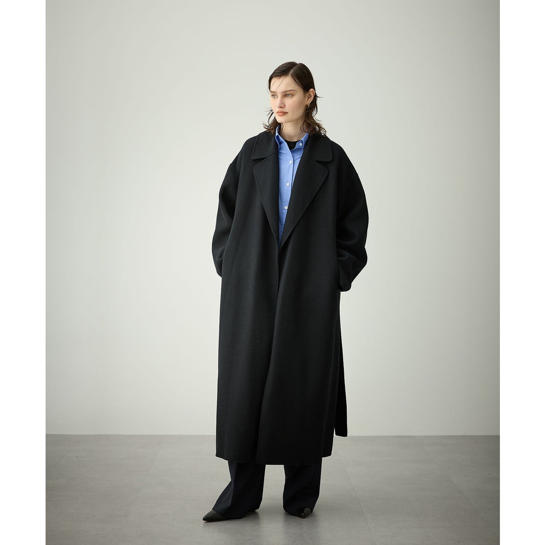 ノーク N.O.R.C ウールメルトンロングリバーコート （グレージュ