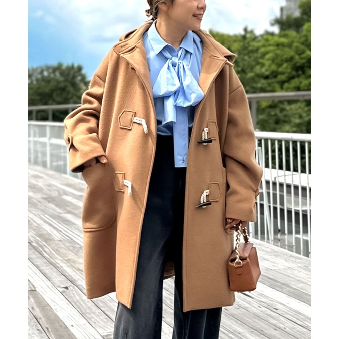 ノーリーズ NOLLEY'S NMPミドル丈ダッフルコート （キャメル