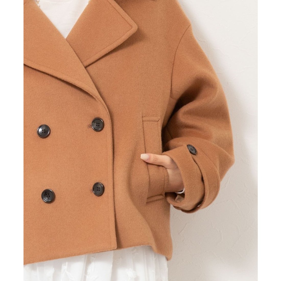 ノーリーズ NOLLEY'S ウールカシミヤダブルブレストコート （キャメル