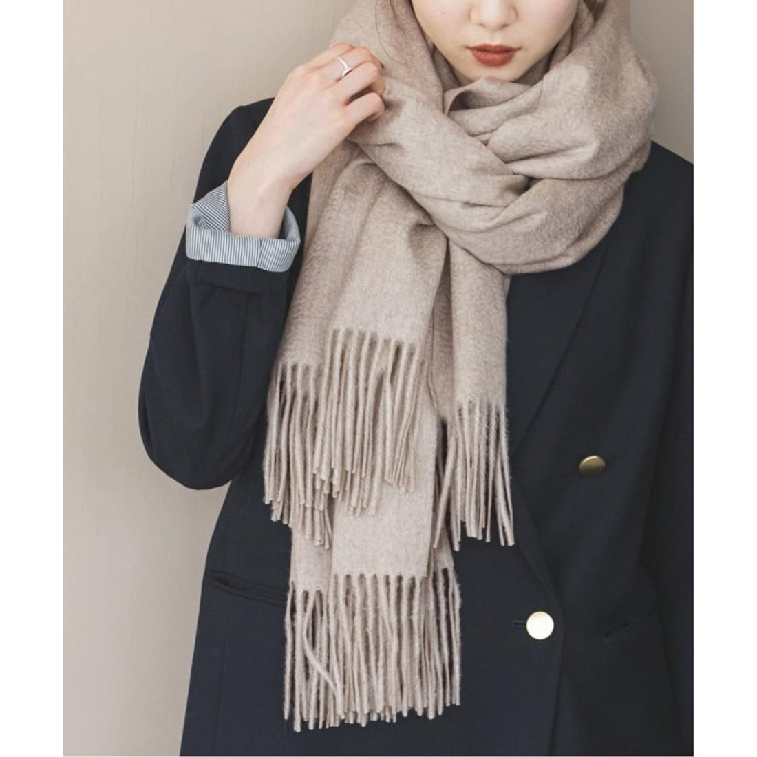 ノーブル NOBLE 《追加2》オリジナルカシミヤストール （サックス