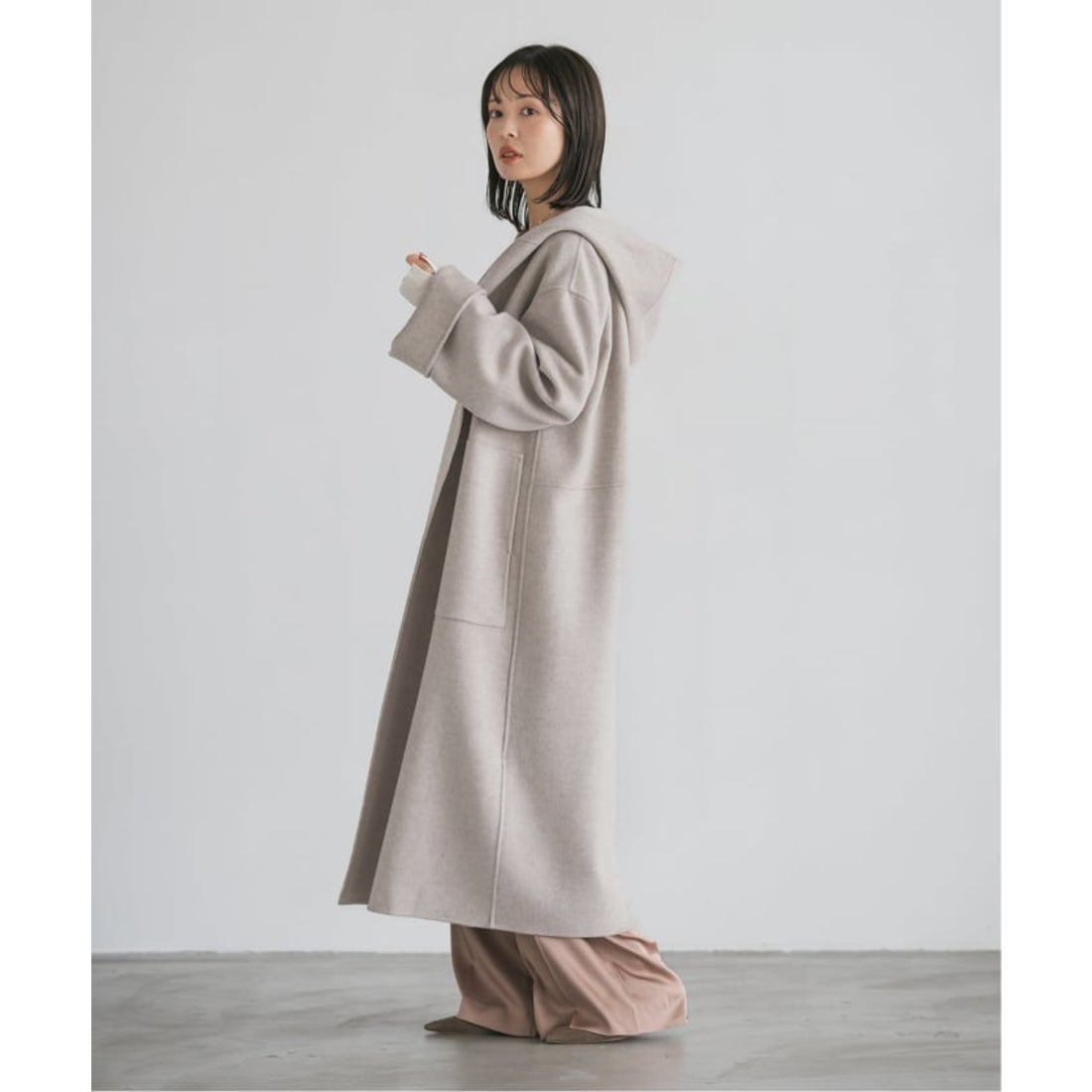 ノーブル NOBLE Super160sリバーフーディーコート （ネイビー