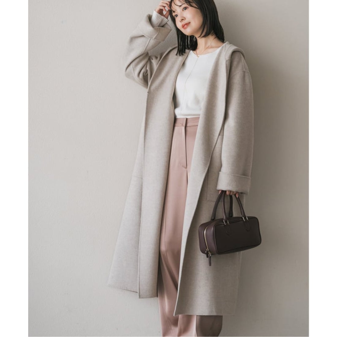 ノーブル NOBLE Super160sリバーフーディーコート （ネイビー