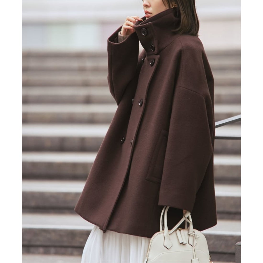 ノーブル NOBLE 《追加・WEB限定カラー》スタンドカラーオーバーコート