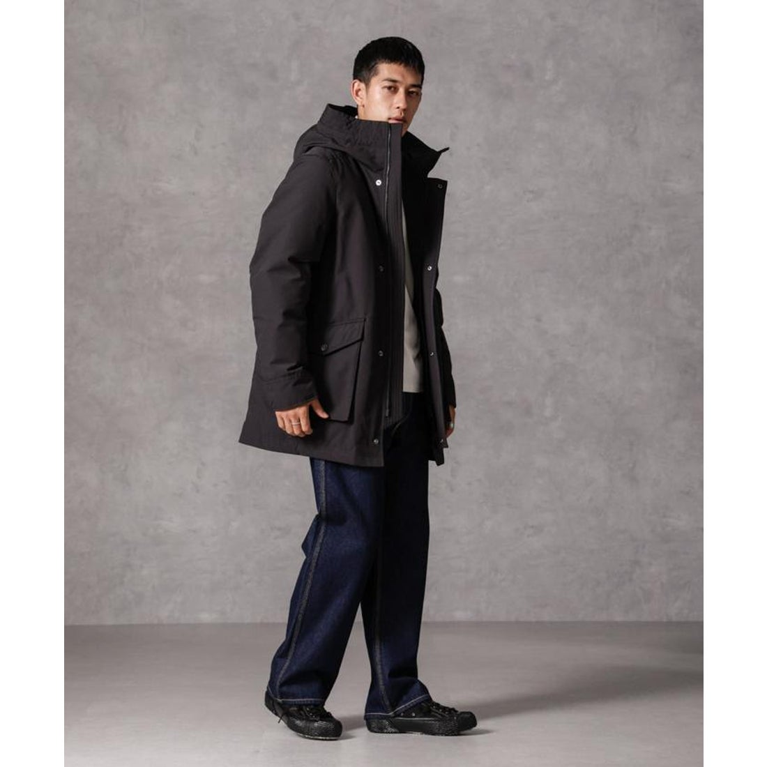 高級ナノ・ユニバース✕Nishikawa Down ブラック N3-Bダウン黒L 【公式