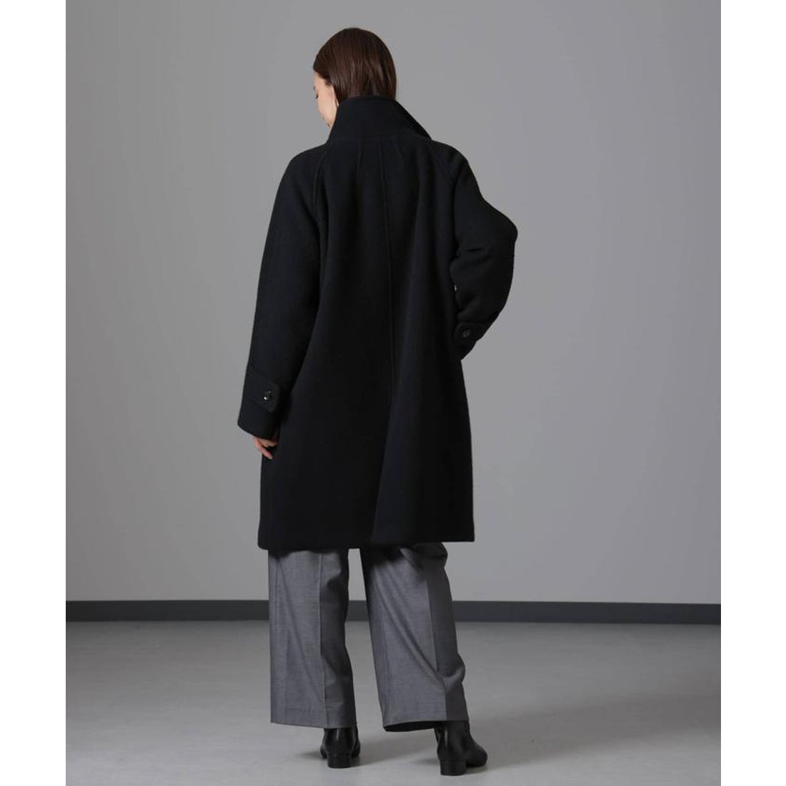 ナノ・ユニバース NANO universe ウールカシミヤスタンドカラーコート