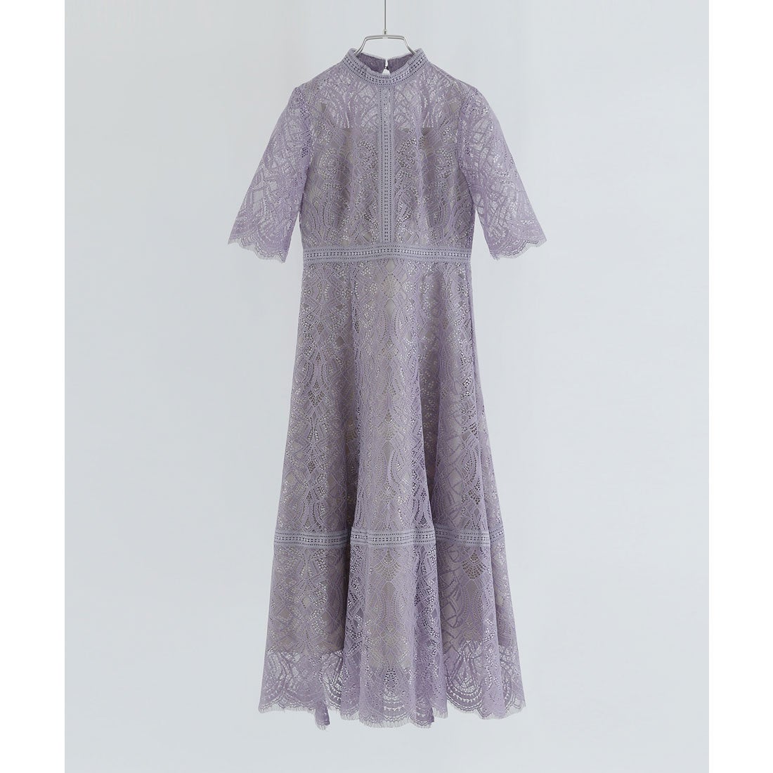 ニアナ niana 配色レース×ハシゴレース切り替えワンピースパーティー