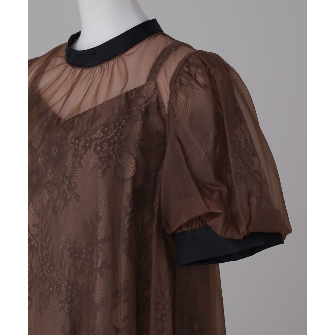 ニアナ niana 【着丈が選べる】Aラインオーガンジーレースレイヤード