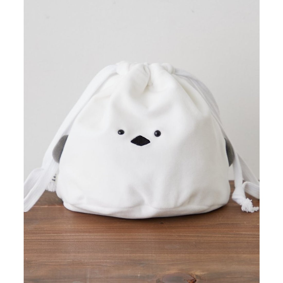 ナイスクラップ NICE CLAUP 【RMAF】アニマルもちもち巾着ポーチ （WH