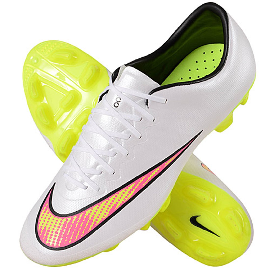 NIKE ナイキ マーキュリアル ヴェイパー X HG-V(ホワイト×蛍光イエロー