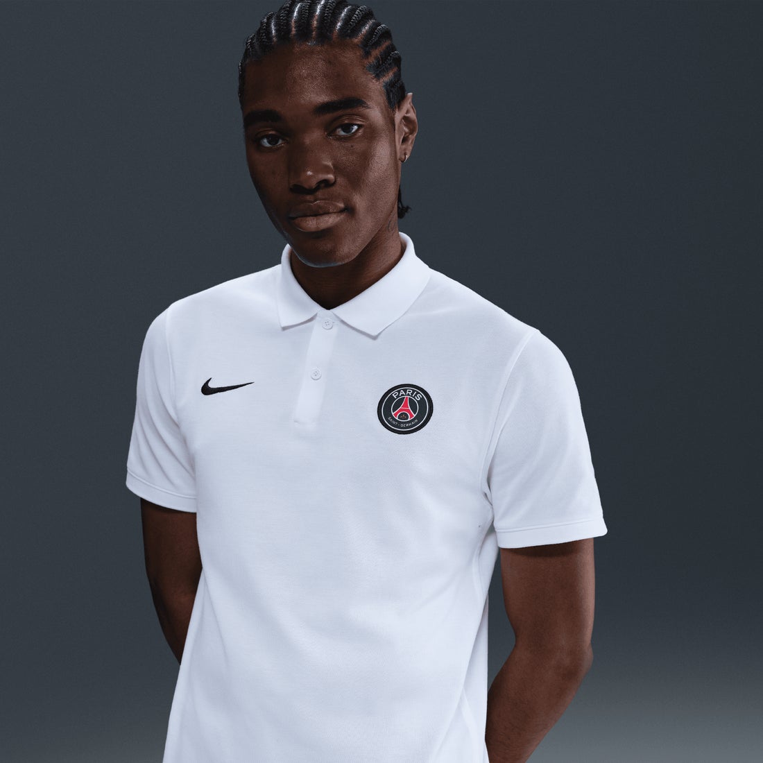 NIKE パリサンジェルマン 25/26 Dri-FIT サッカーポロ 半袖(ホワイト
