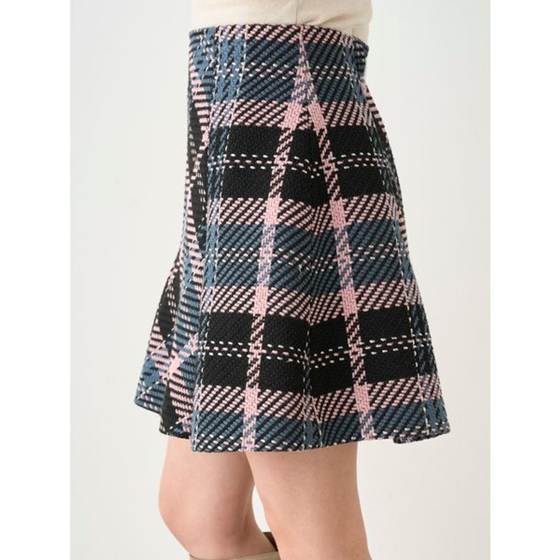 スナイデル SNIDEL ロービングチェックミニスカート （RED