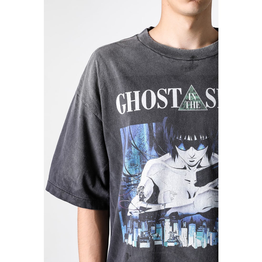GHOST IN THE SHELL x SAINT Mxxxxxx Short sleeve T-shirt （Black
