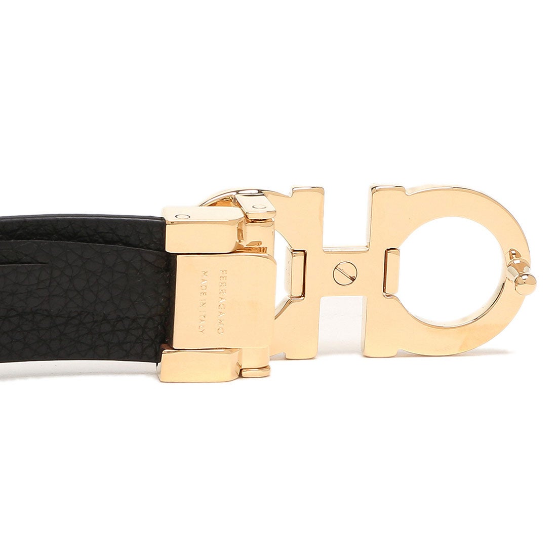 フォラガモ ダブルガンチーニ リバーシブルレザーベルト 美品 黒