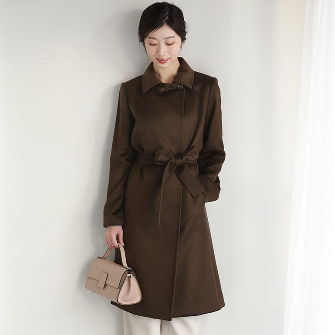 サンキョウショウカイ 三京商会 ロングカシミヤコートベルト付き