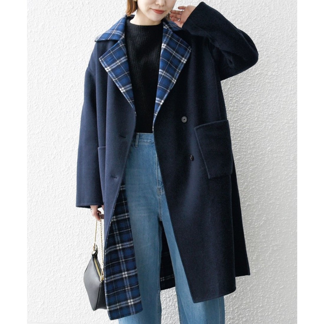 SHIPS any: リバー チェスター ロング コート （ネイビー