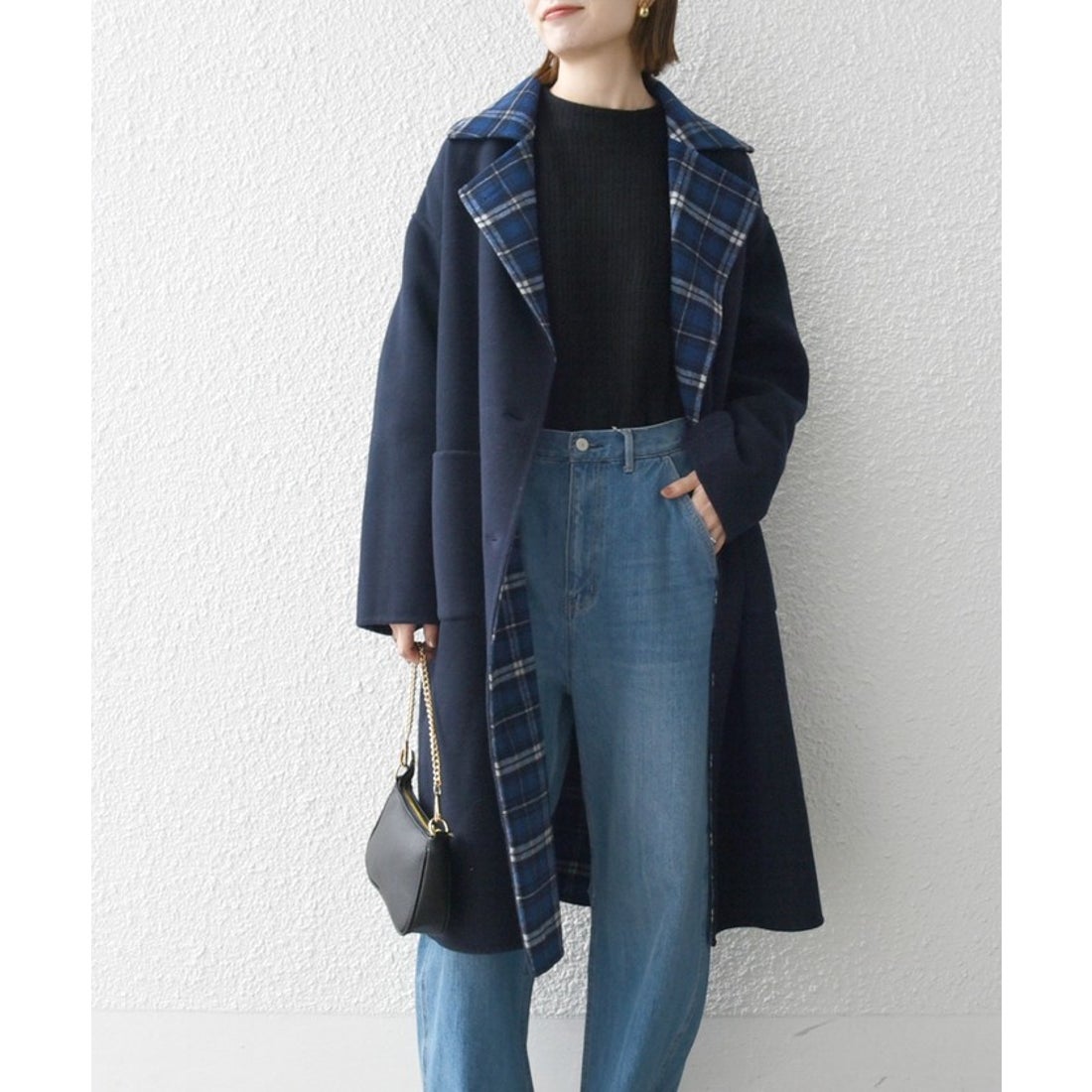 SHIPS any: リバー チェスター ロング コート （ネイビー