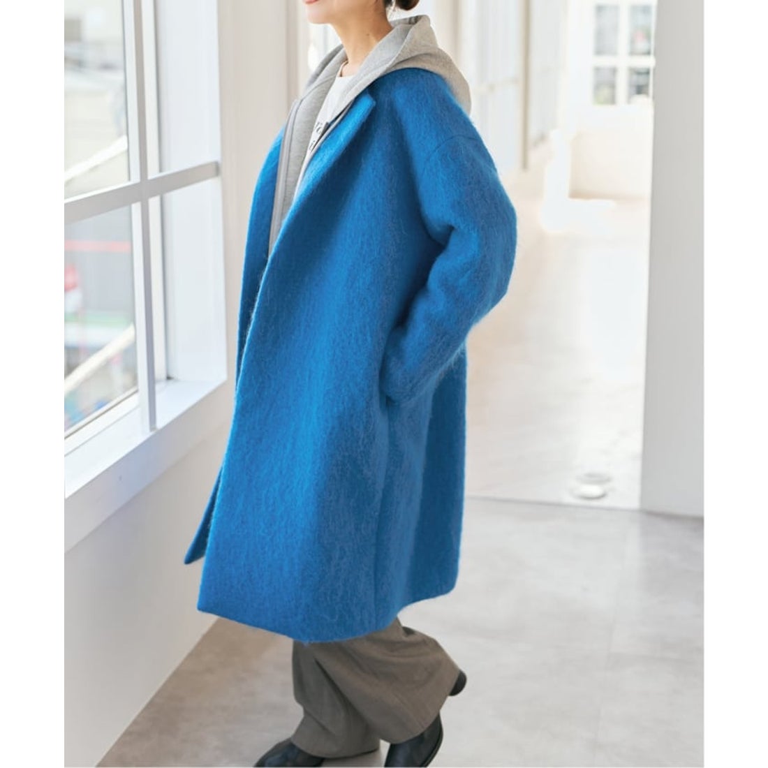 スピック＆スパン Spick & Span シャギーコクーンコート （グレーB