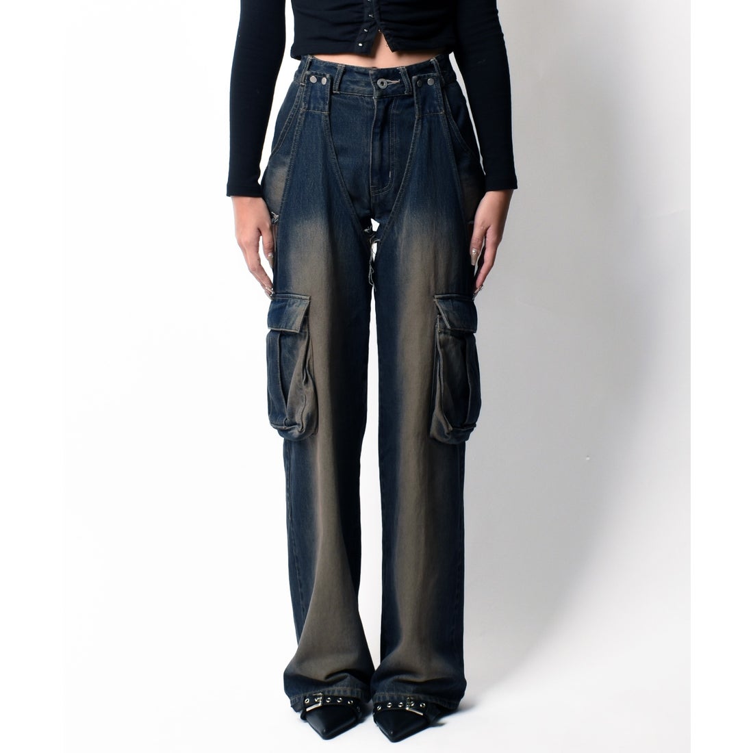 スパイラルガール SPIRALGIRL 2WAYカーゴオーバーダイデニム