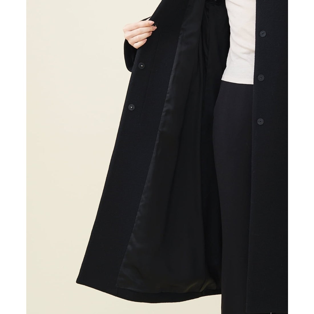 シビラ Sybilla デザインスリーブウールコート （ピンク） -靴