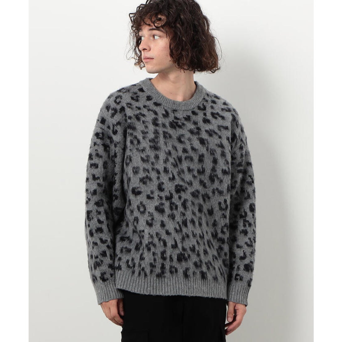 パープル＆イエロー Purple & Yellow シャギー レオパードプルオーバー