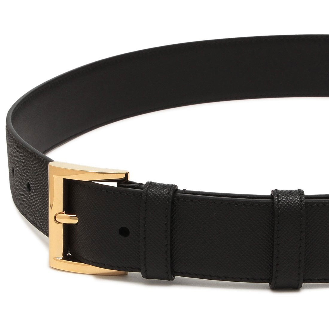 プラダ PRADA ベルト トライアングルロゴ ブラック ゴールド