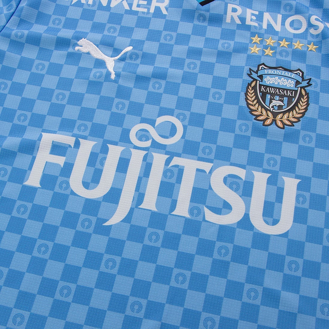 Puma サッカーシャツ 水色 背番号11 YU 川崎フロンターレユニホーム