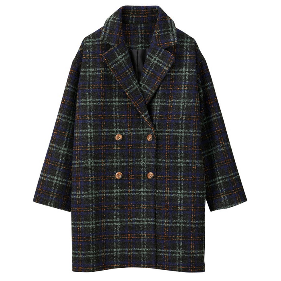 ジーラ GeeRA ツイードチェックダブルコート （ブラウン系