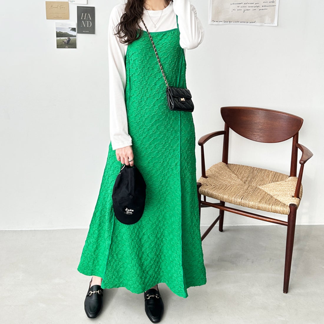 ジーラ GeeRA オールシーズン使える！ジャガードキャミソール